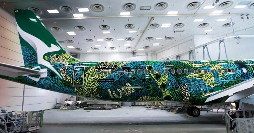 Qantas unveils A220 Aboriginal paint scheme – Business Traveller