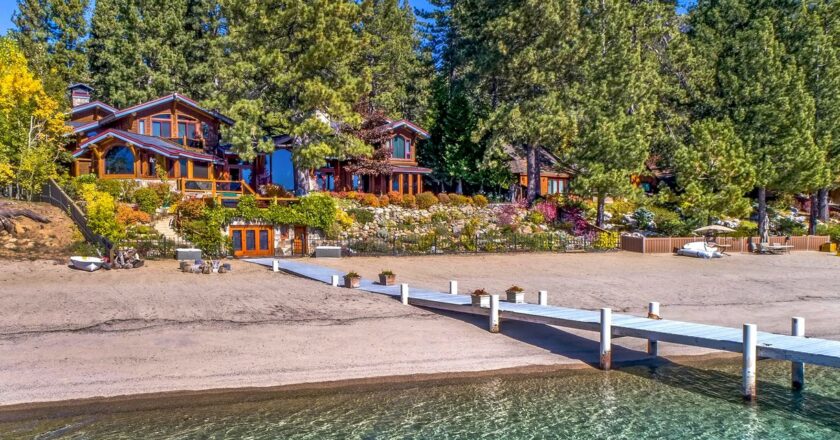 A Lake Tahoe Home With Its Own Sandy Beach Lists for $49 Million